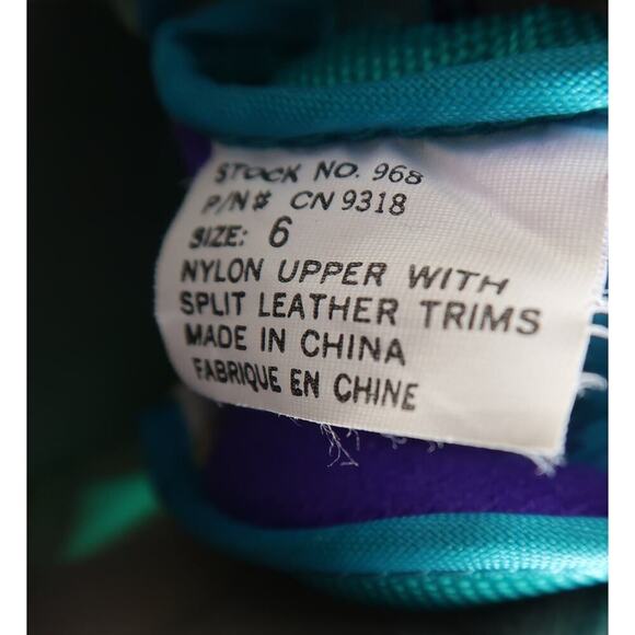 Coleman Shoes Womens 6 Hiking Boots Retro Nylon Leather Lace Up Gray Blue Sport - Picture 12 of 12